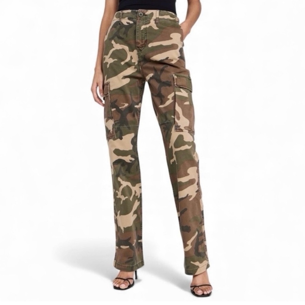 Good‎ American Camo Fatigue Green Cargo Pants Size 6 NWT